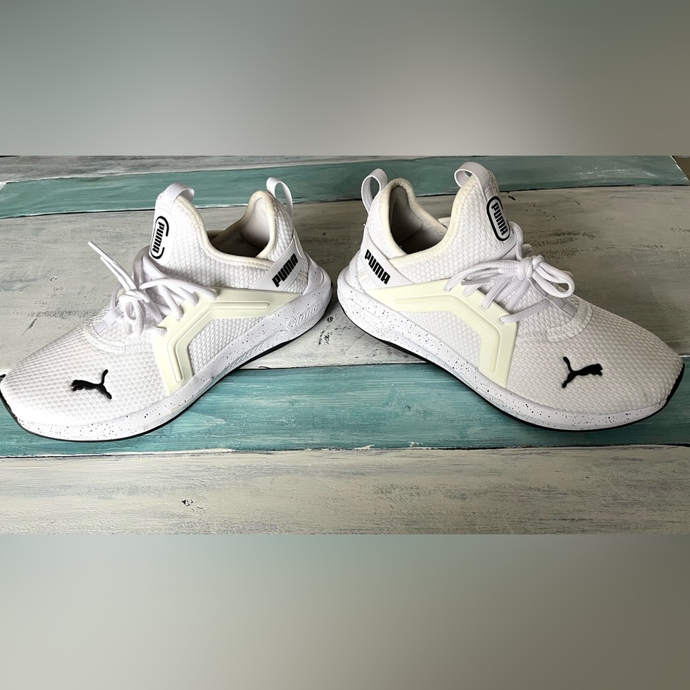 Puma White and Cream Athletic Sneakers
